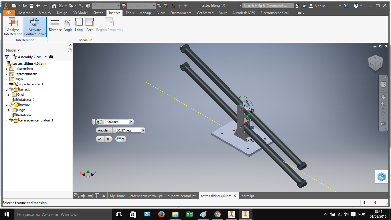 燃料汽车的倾斜转向系统3D图纸 INVENTOR设计